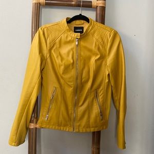 Express Faux Yellow Leather Jacket